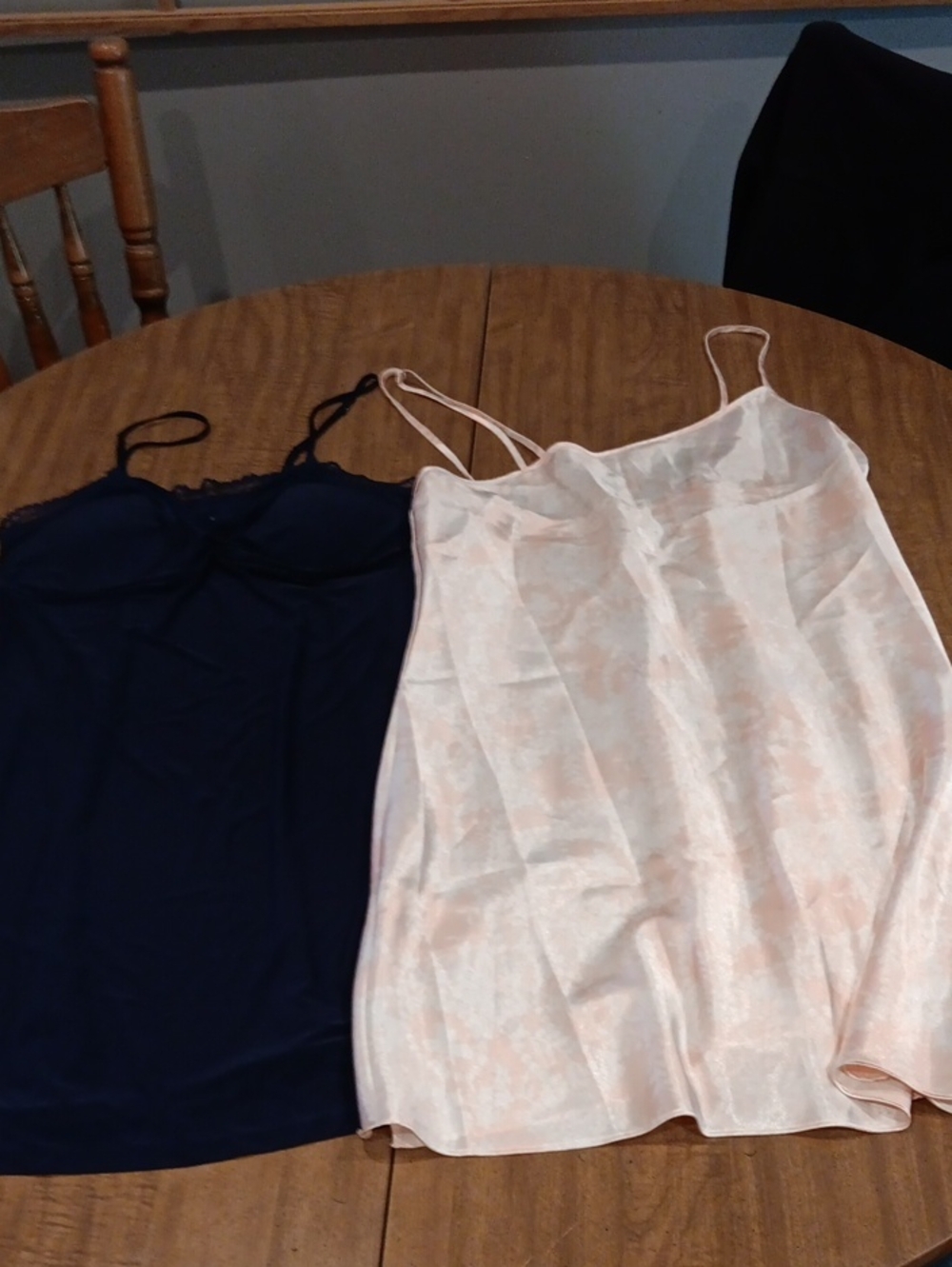 George Satin Chemise Set in Navy and Blush
